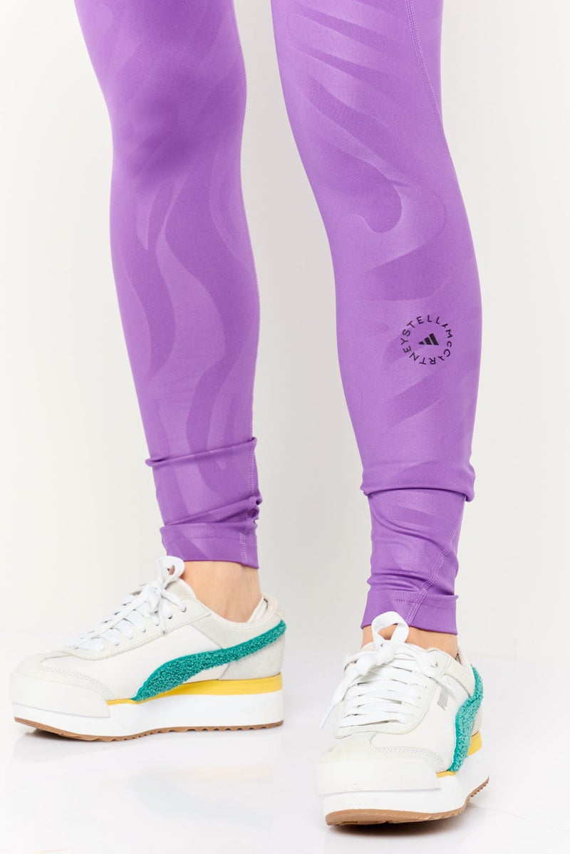 Adidas Adidas by Stella McCartney Maternity Sportswear Fit Yoga Tights, Purple  - Image 3