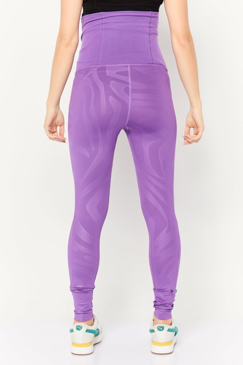 Adidas Adidas by Stella McCartney Maternity Sportswear Fit Yoga Tights, Purple  - Image 2