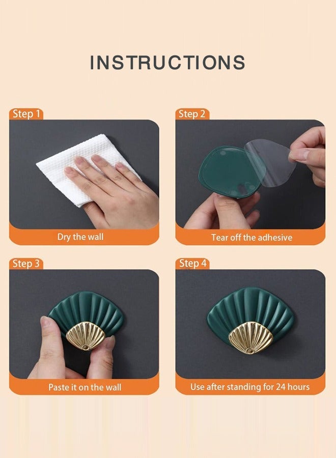 4 قطعة لزجة هوك ، هوك الجدار الديكور الثقيلة ل ، الذاتي لاصق هوك الجدار لتزيين الجدار حامل المفتاح ، الذاتي لاصق هوك الجدار للمدخل / الباب / الحمام / المطبخ ( 4 ألوان ) - Image 5