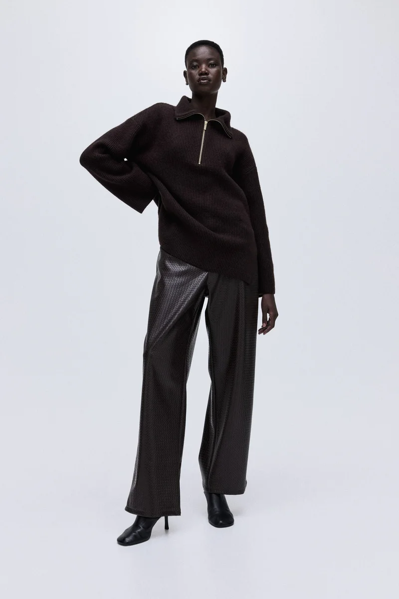 H&M Zip-top rib-knit jumper