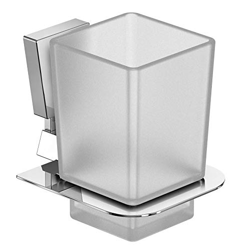 Amity Trigo Tumbler Toothbrush Holder, Wall Mounted for Bathroom and Wash Basin, Brass & SS 304 with Chrome Finish