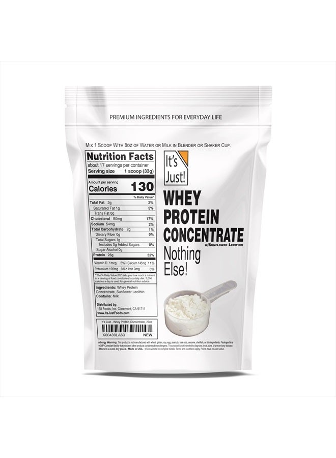 It's Just! 100% Whey Protein Concentrate, Made in USA, Premium WPC-80, No Added Flavors or Artificial Sweeteners (Original/Unflavored, 20oz) - Image 2