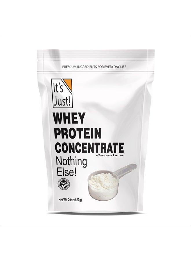 It's Just! 100% Whey Protein Concentrate, Made in USA, Premium WPC-80, No Added Flavors or Artificial Sweeteners (Original/Unflavored, 20oz) - Image 1