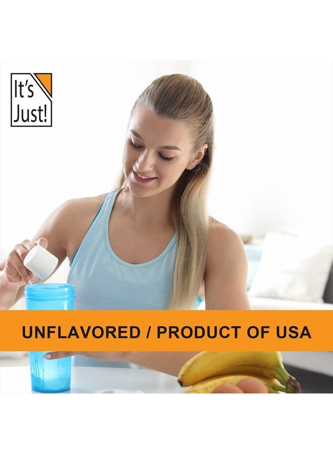 It's Just! 100% Whey Protein Concentrate, Made in USA, Premium WPC-80, No Added Flavors or Artificial Sweeteners (Original/Unflavored, 20oz) - Image 4