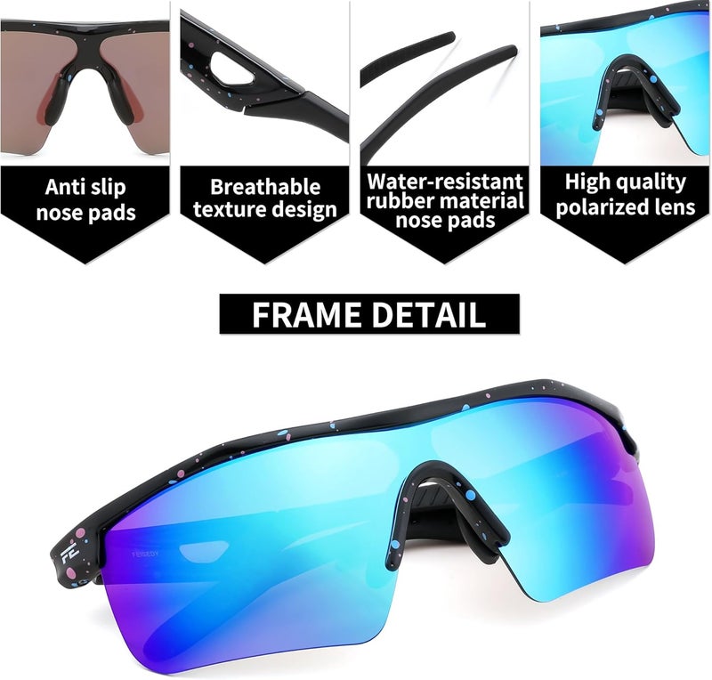 FEISEDY Kids Teens Baseball Polarized Sunglasses Sports TR90 Frame Boys Girls Cycling B2454 - Image 3