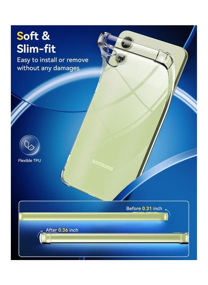 Generic - For Samsung Galaxy A06 Shockproof Silicone Back Defender Cover , Defender Corners and Semi Transparent Back Compatible With Samsung Galaxy A06 (6.7'') (Clear) - Image 1
