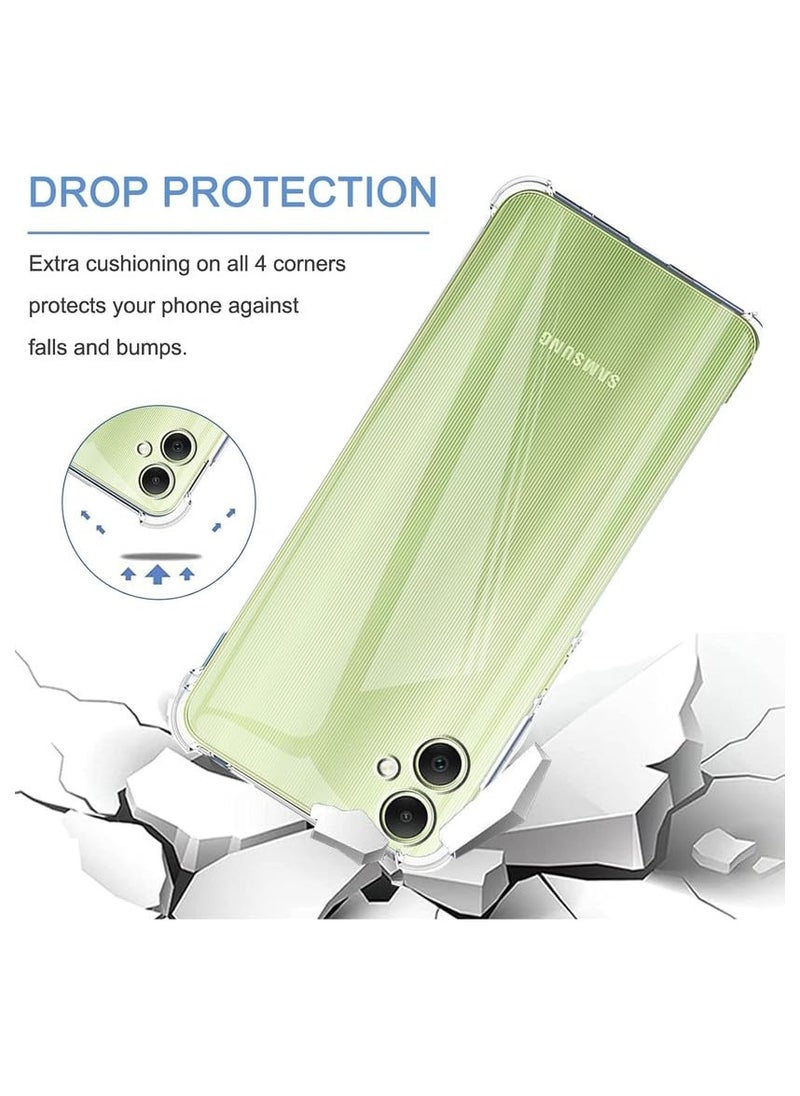 Generic - For Samsung Galaxy A06 Shockproof Silicone Back Defender Cover , Defender Corners and Semi Transparent Back Compatible With Samsung Galaxy A06 (6.7'') (Clear) - Image 1
