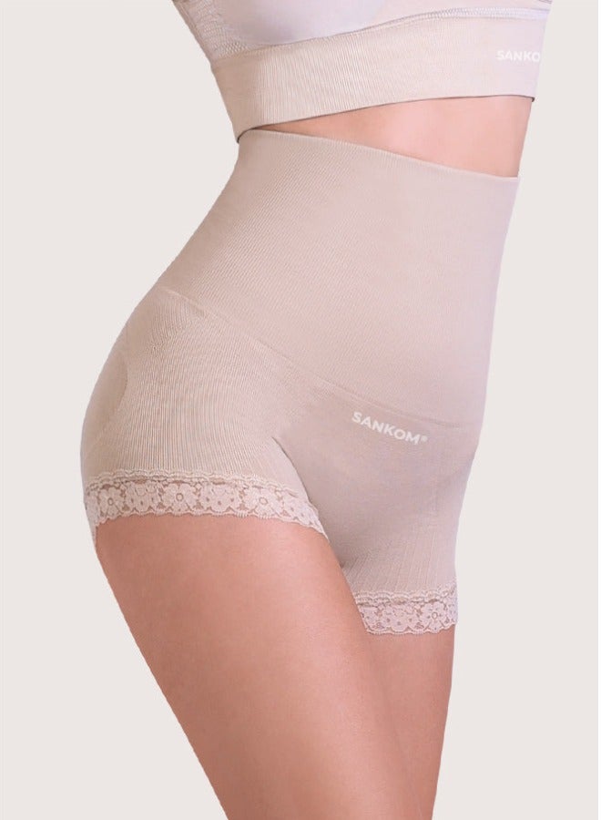 سانكوم مشد سانكوم الفاخر الحاصل على براءة اختراع هو مشد خصر مرتفع يدعم ظهرك، ويشكل خصرك، ويساعد على تحسين وضعيتك. مصنوع من قماش ناعم ومسامي لراحة تدوم طوال اليوم. يوفر تحكمًا مثاليًا في البطن، ومقاسًا مثاليًا لتنحيف الجسم. - Image 4