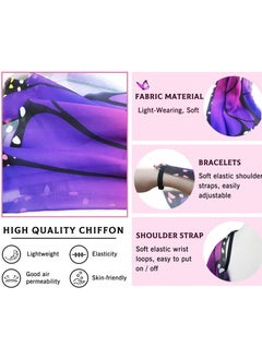 Excefore Butterfly Wings for Girls, Butterfly Costume for Party Kids Fairy Wing Dress with Mask and Antenna Headband  - Image 3