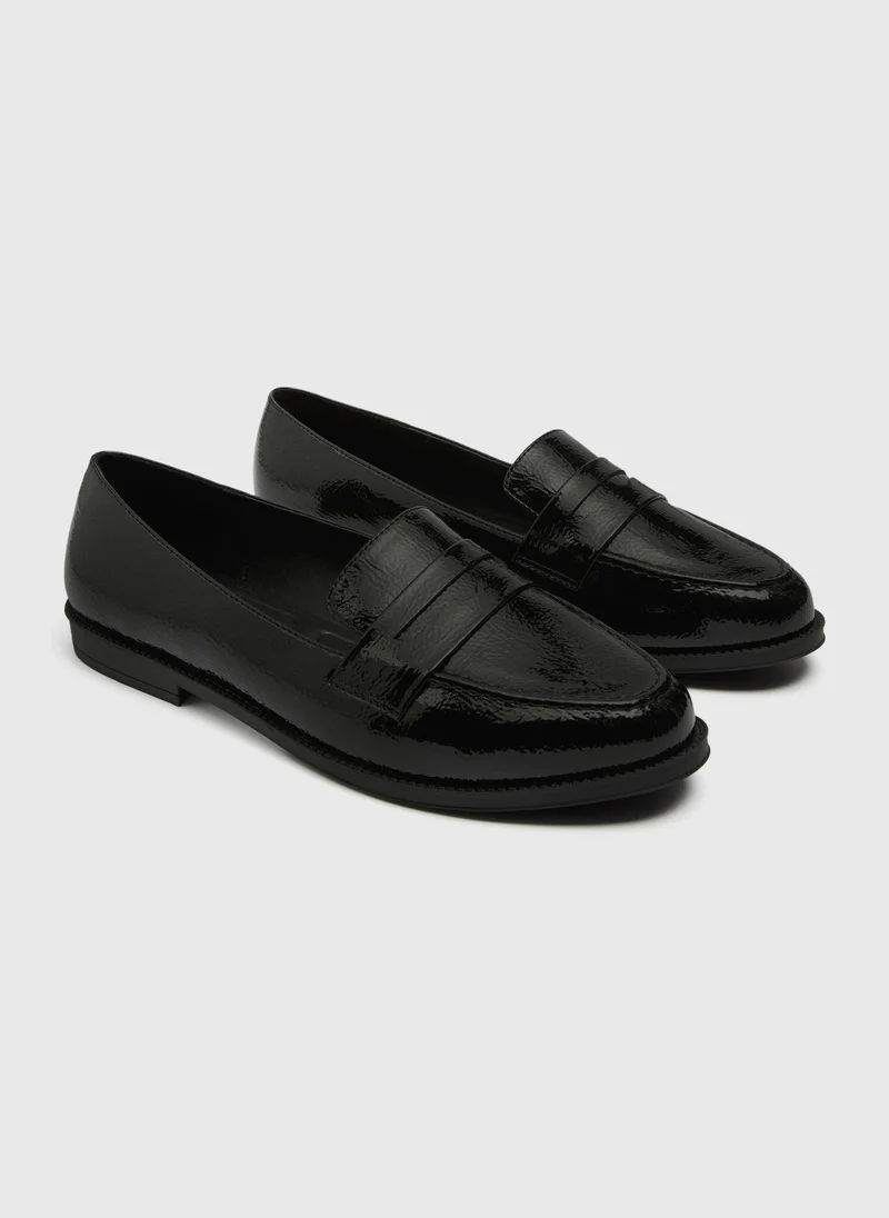Matalan Black Wide Fit Loafers