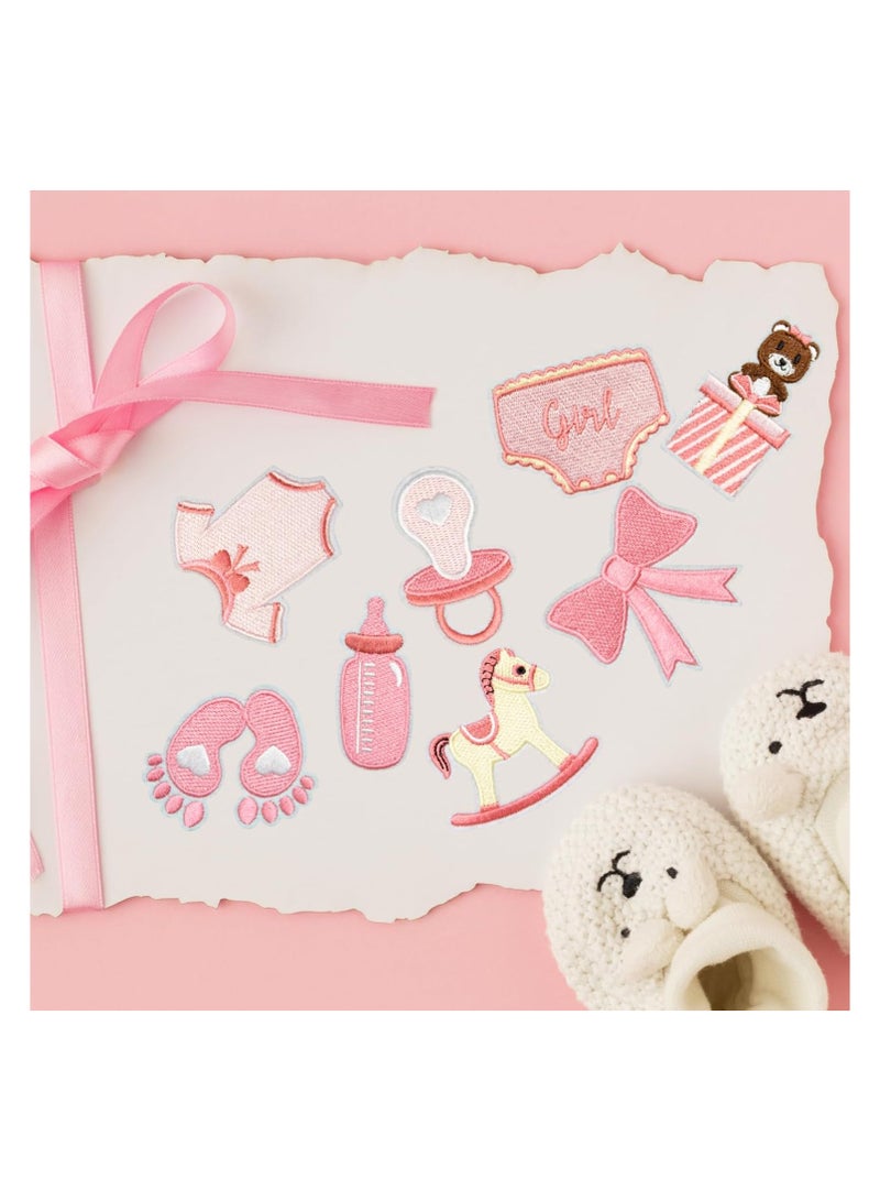 8PCS Baby Iron on Patches, Cartoon Infant Pacifier Bottle Embroidered Patches for Clothes, Custom Gift Footprint Applique , Hats, Jeans, Jackets, Bags, Backpacks, Dress - Image 4