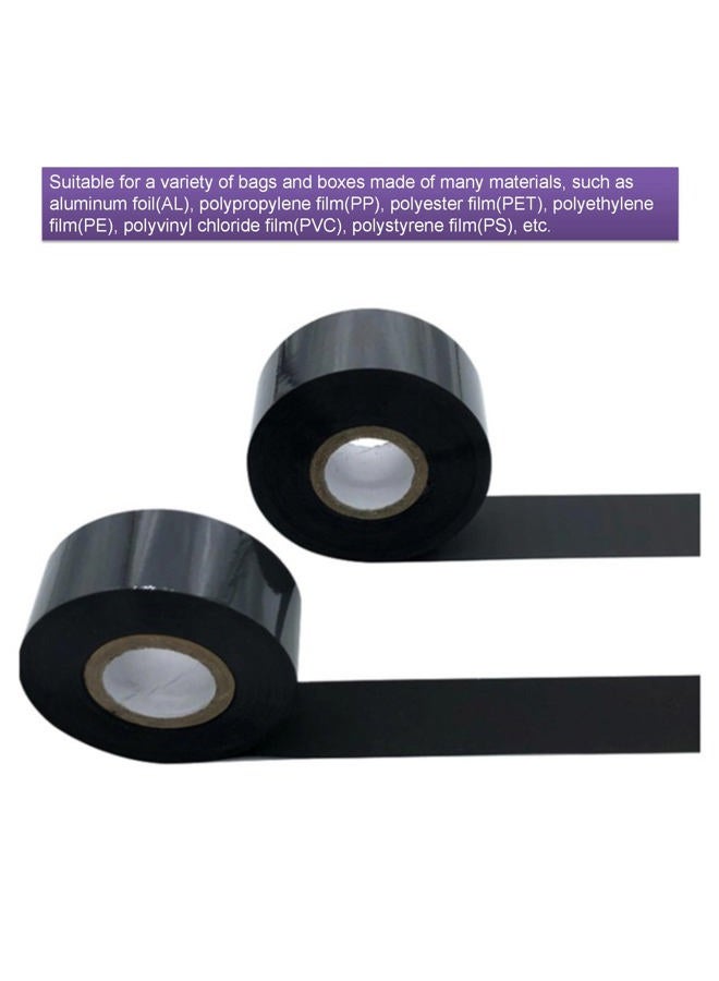 DEFMATE 3 Rolls 30mm x 100m Black Hot Stamping Foil Thermal Transfer Ribbon Resin for Coder Printer Machine, Black Color Ribbon for Coding Machine - Image 5