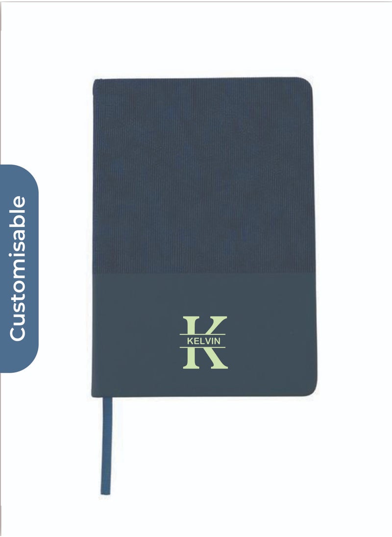 SANTHOME Personalised LYSS - Santhome® A5 Thermo PU Hard Cover Notebook - Blue  - Image 2