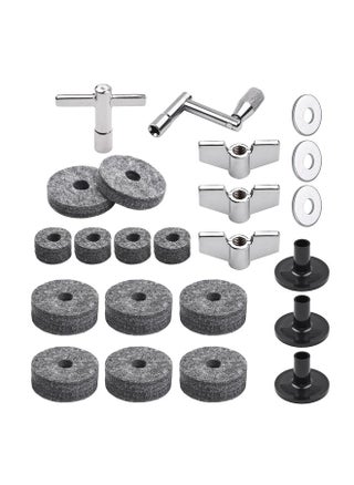 23pcs Cymbal Replacement Accessories Drum Parts with Cymbal Stand Felts Drum Cymbal Felt Pads Include Wing Nuts Washers Cymbal Sleeves and Drum Key - pzsku/Z8E3AA7298B7E5E587A32Z/45/_/1734084232/b65c2f2e-7361-4c9c-8834-79a4c06dbff5