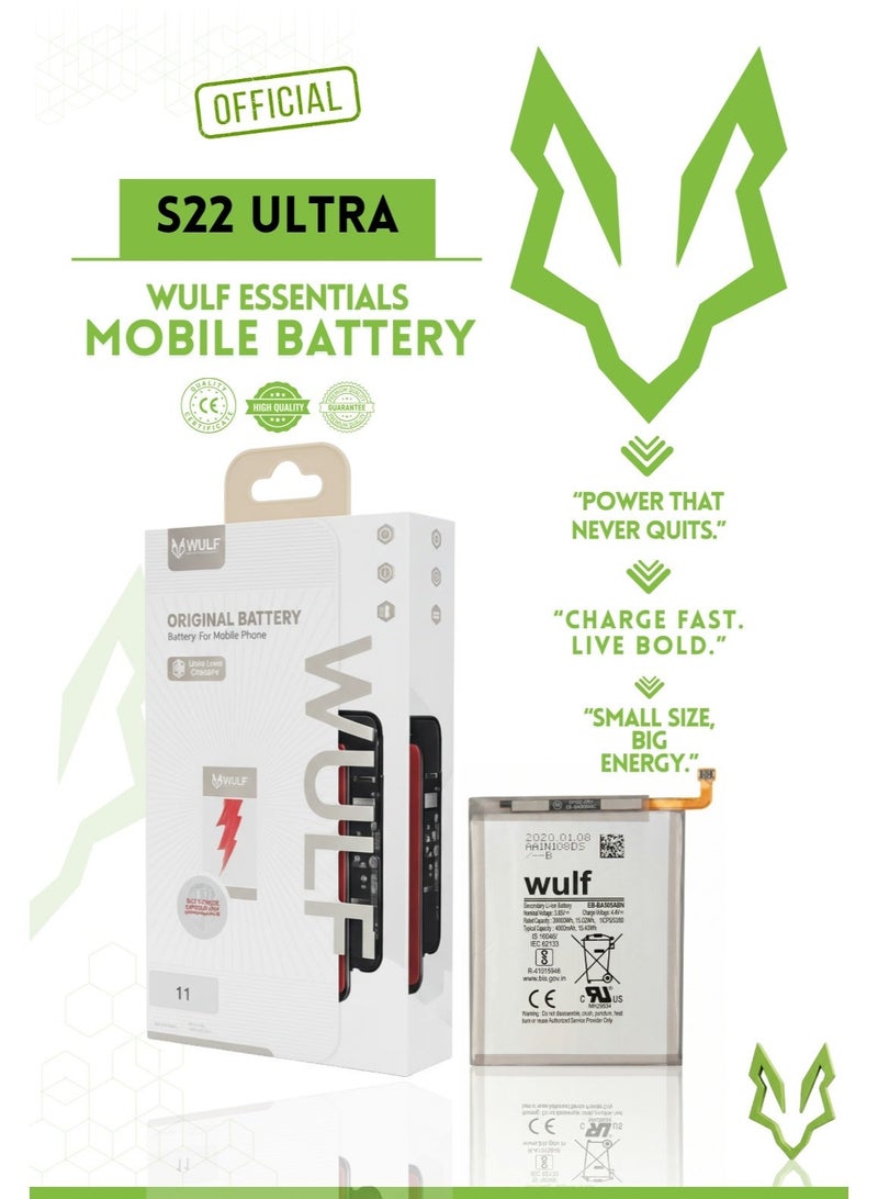 وولف إسينشيالز بطارية WULF المحمولة لهاتف Samsung S22 Ultra - بطارية بديلة عالية السعة - Image 4