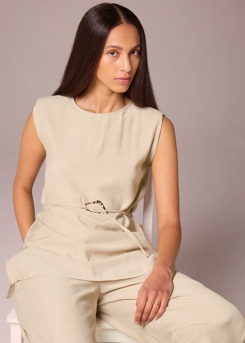 Matalan Beige Tunic Tie Blouse