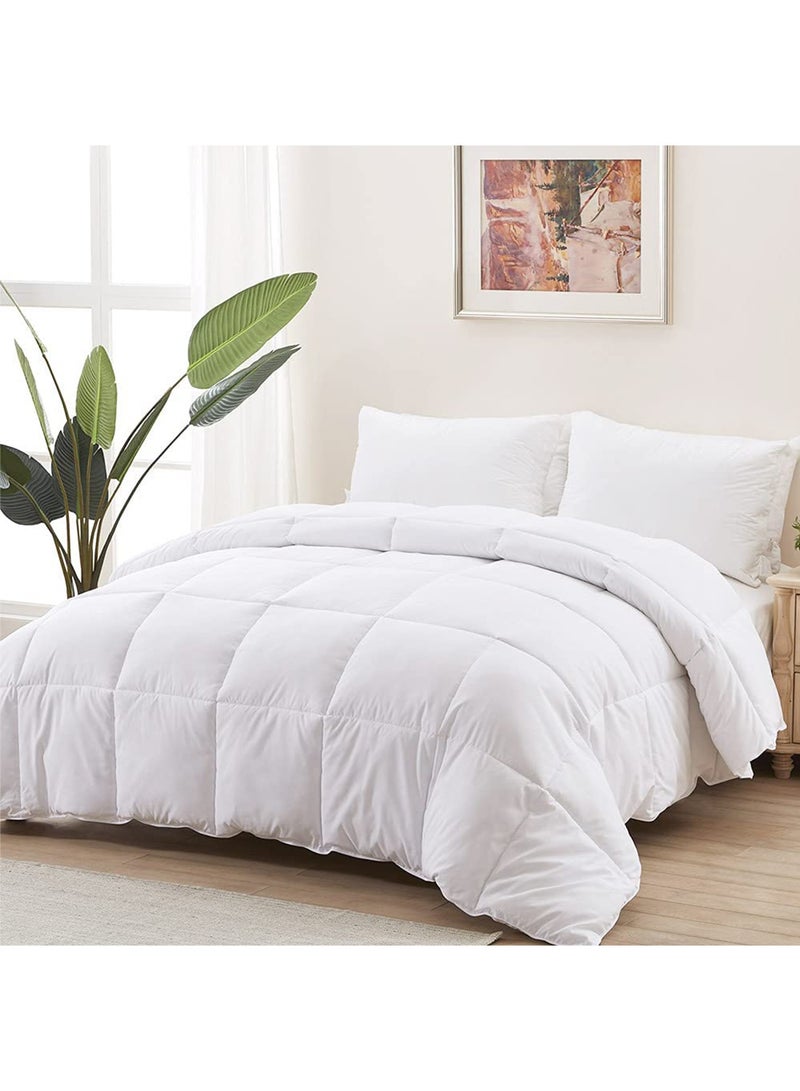 Sleep night Soft Polyester Duvet Insert Comforter, Soft Lightweight White All Season Down Alternative Quilted Duvet Comforter King Size 230x240 cm - Image 1
