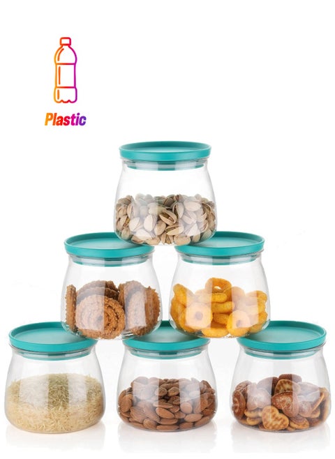 New Airtight Plastic Container Jar Set For Kitchen 900ml Set Of 6