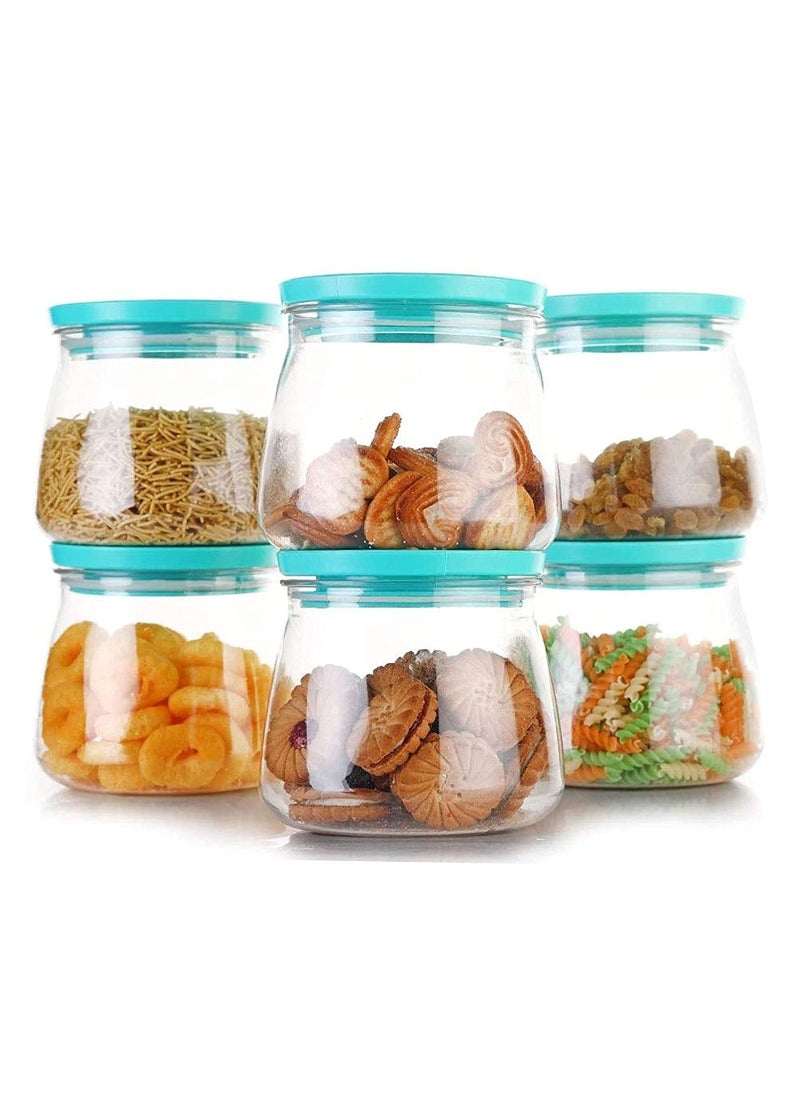Generic - New Airtight Plastic Container Jar Set For Kitchen 900ml Set Of 6 - Image 1