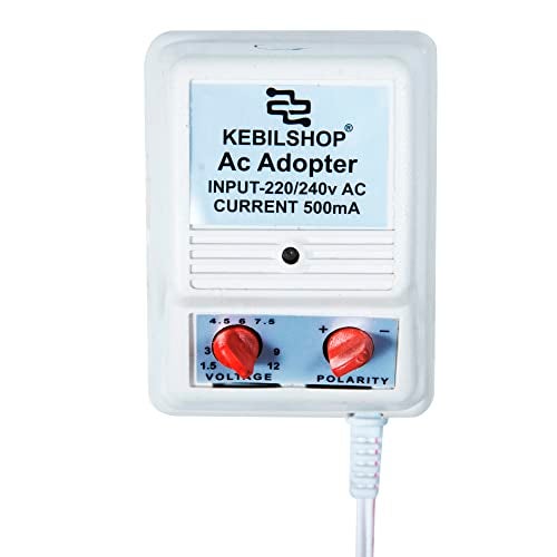 KEBILSHOP Multi Volt Power Supply Dc Adapter,500 mA 3 Volt,6 Volt,7.5 Volt,9 Volt,12 Volt All in one Multi Purpose Dc Adapter with Polarity Change Option.,Speakers - Image 1