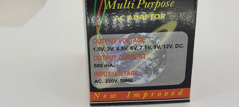 KEBILSHOP Multi Volt Power Supply Dc Adapter,500 mA 3 Volt,6 Volt,7.5 Volt,9 Volt,12 Volt All in one Multi Purpose Dc Adapter with Polarity Change Option.,Speakers - Image 4