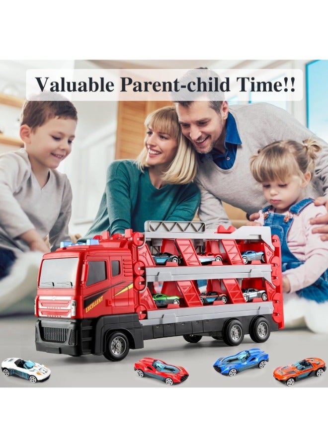 DEXO 64-Inch Catapult Race Track with 4 Die-Cast Cars â€“ Foldable Truck Toy Set with Storage â€“ Racing Toy for Boys & Girls Ages 4â€“9 - Image 2