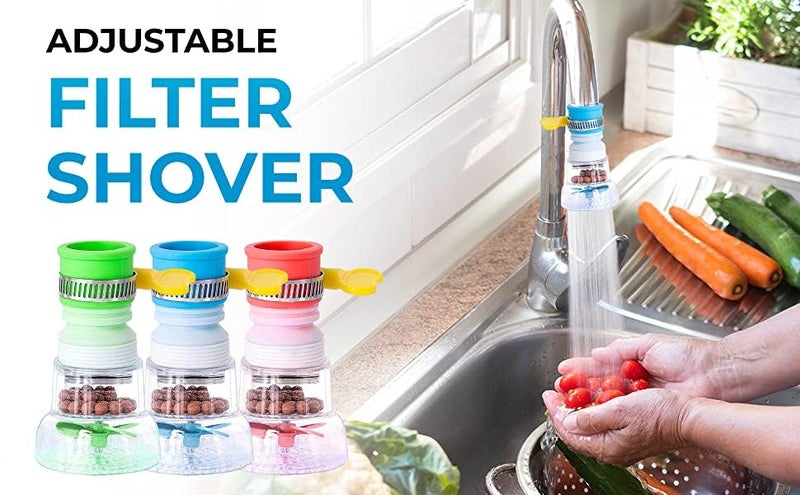 PIXELERA 360 Degree Water Filter Tap Water Saving Faucet Water Faucet Adjustable Water Valve Splash Water Faucet,Extender Sprayer for Kitchen Bathroom, Rubber - Image 5