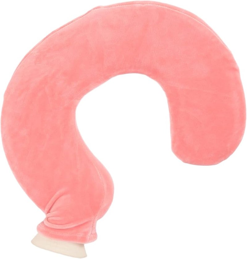 Flesh Red U Shaped Neck Hot Water Bottle Ultra Soft Pain Relief Cold Therapy Detachable Cover - Image 2