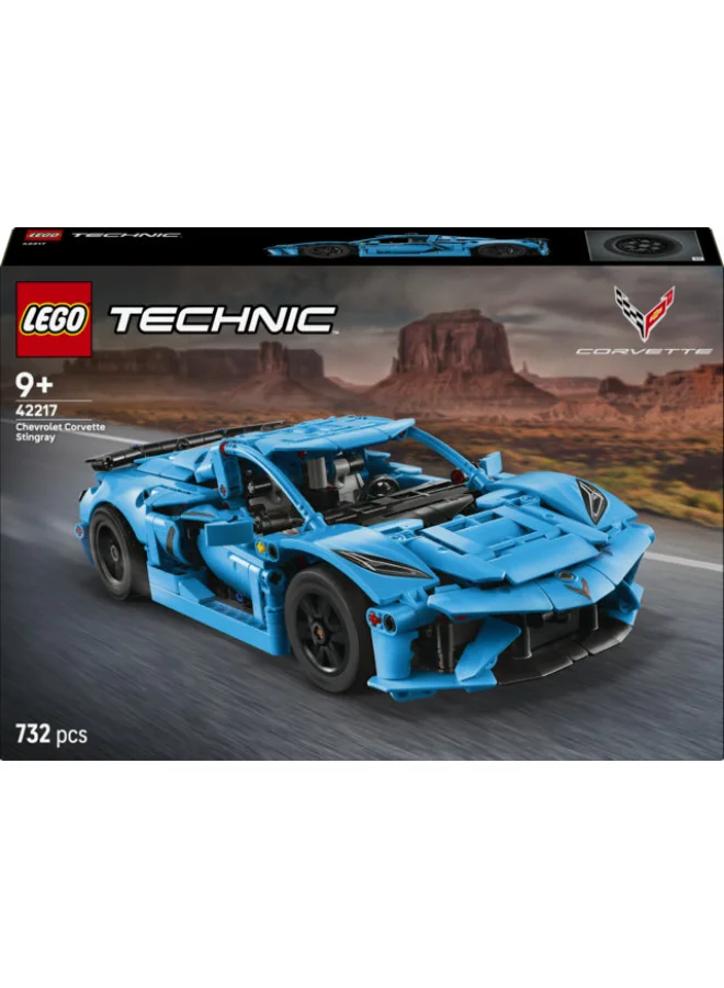 ليغو مركبة لعبة للأطفال مجموعة نموذج سيارة Chevrolet Corvette Stingray الزرقاء 42217 من ليغو® Technic