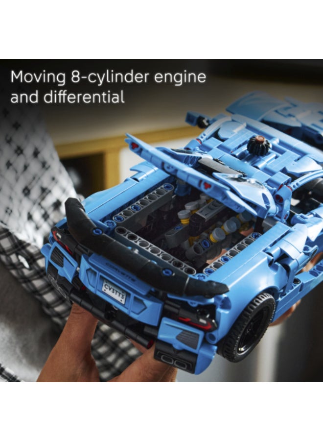 مركبة لعبة للأطفال مجموعة نموذج سيارة Chevrolet Corvette Stingray الزرقاء 42217 من ليغو® Technic - view 4