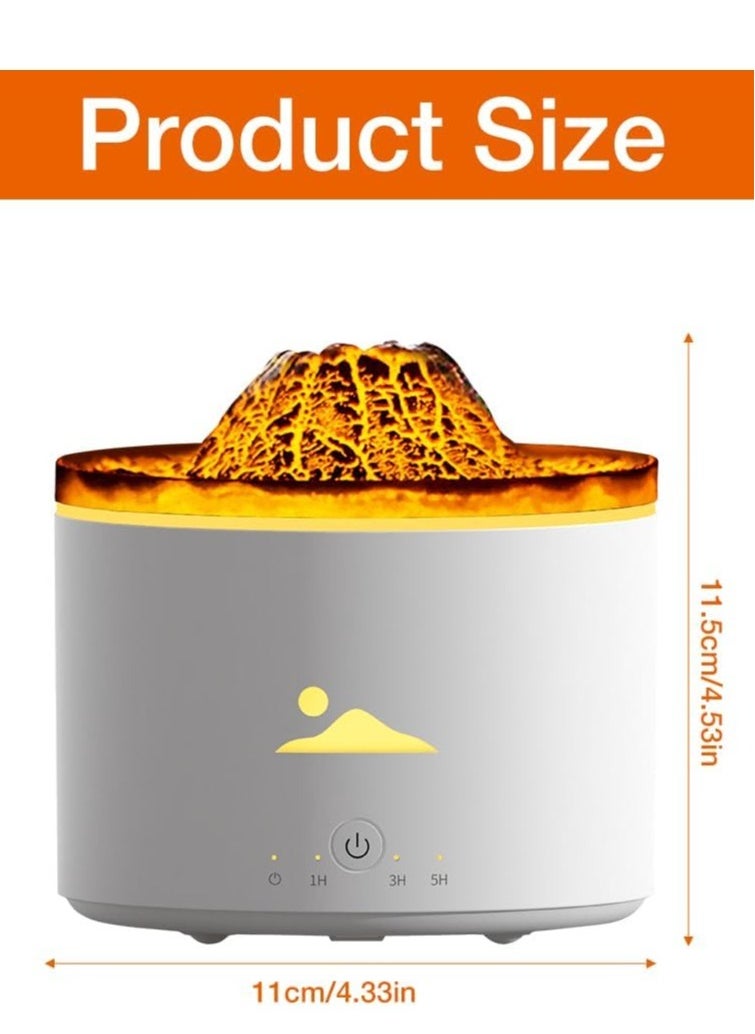 ماركة غير محددة Volcano Essential Oil Diffuser – 230ml Humidifier with Flame u0026 Volcano Mist Mode, 6 Colors, Auto Shut-Off  - Image 2
