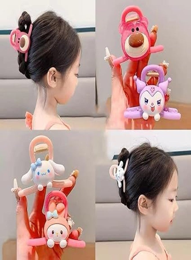 VORSET 3 Pcs Multicolor Cartoon Hair Clips for Kids & Women | Cute Korean Style Emoji Hair Claws | Fancy Soft Hair Clutchers | Stylish Girls Hair Accessories for Daily - Image 3