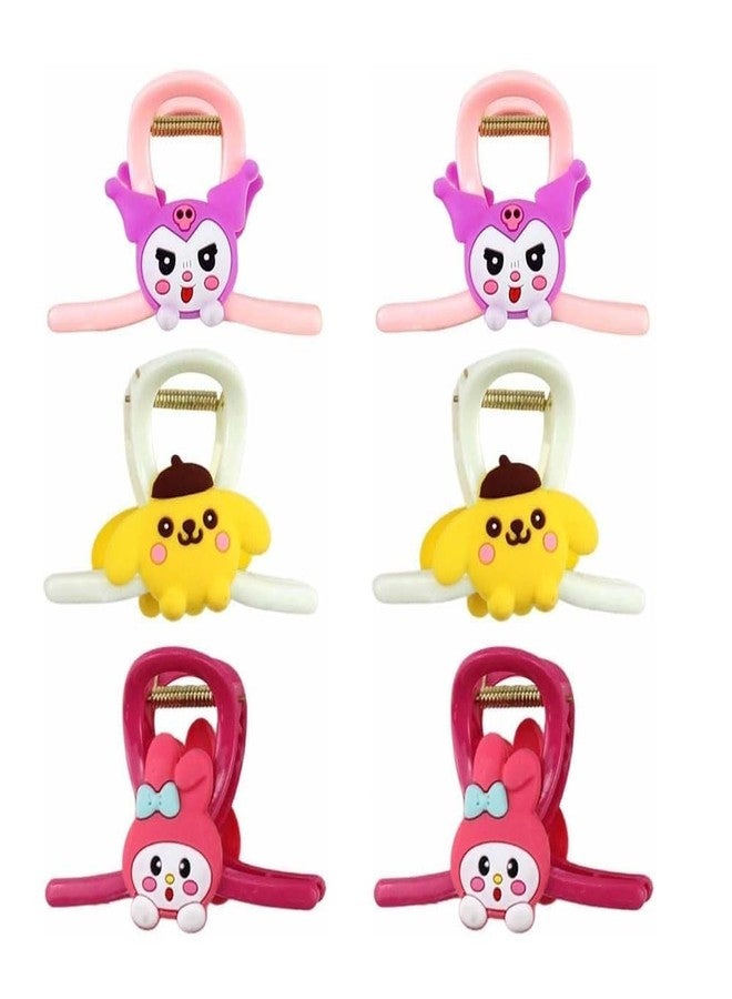 VORSET 3 Pcs Multicolor Cartoon Hair Clips for Kids & Women | Cute Korean Style Emoji Hair Claws | Fancy Soft Hair Clutchers | Stylish Girls Hair Accessories for Daily - Image 2