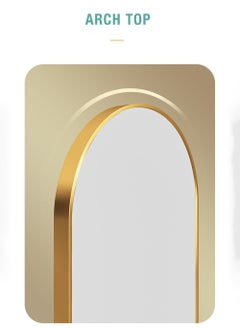 Merry Moments Modern Full Length Mirror Standing Hanging or Leaning Against Wall, Floor Mirror Dressing Mirror Wall-Mounted Mirror Aluminum Alloy Thin Frame Gold 60x165cm Oval Top Rounded Corner  - Image 2
