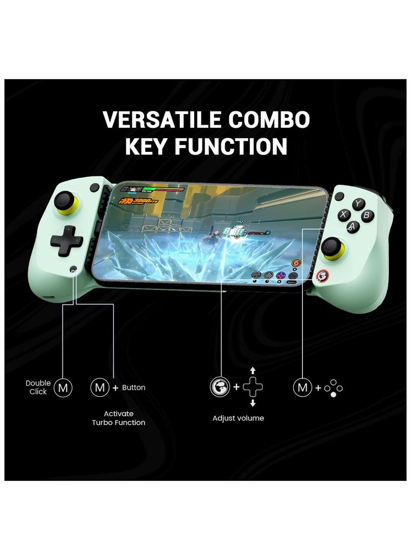 GameSir X5 Lite Mobile Gaming Controller for Android, iPhone 15/iPhone 16 Series, iPad Mini 6/7(USB-C), Type-C Phone Controller with Hall Effect Sticks, Turbo Function for Call Of Duty, Genshin Impact, Minecraft, Plug and Play Gamepad(Wasabi)  - Image 5