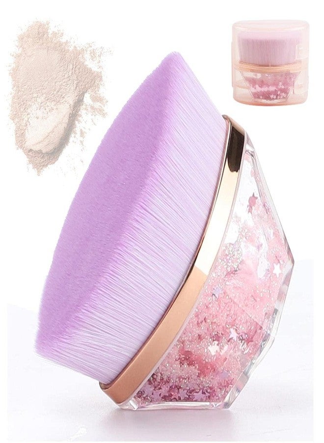 VAVSU Foundation Makeup Brush Flat Top Kabuki Hexagon Face Blush Liquid Powder Foundation Brush for Blending Liquid, Cream or Flawless Powder Cosmetics with Bonus Protective Case (Small, Purple) - Image 1