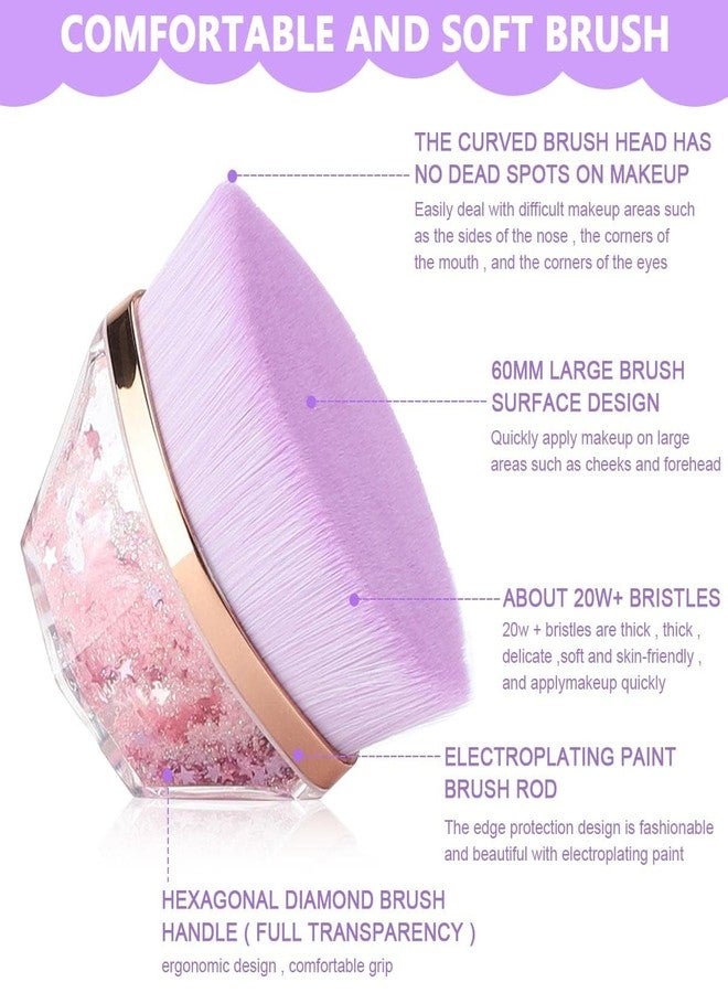 VAVSU Foundation Makeup Brush Flat Top Kabuki Hexagon Face Blush Liquid Powder Foundation Brush for Blending Liquid, Cream or Flawless Powder Cosmetics with Bonus Protective Case (Small, Purple) - Image 5