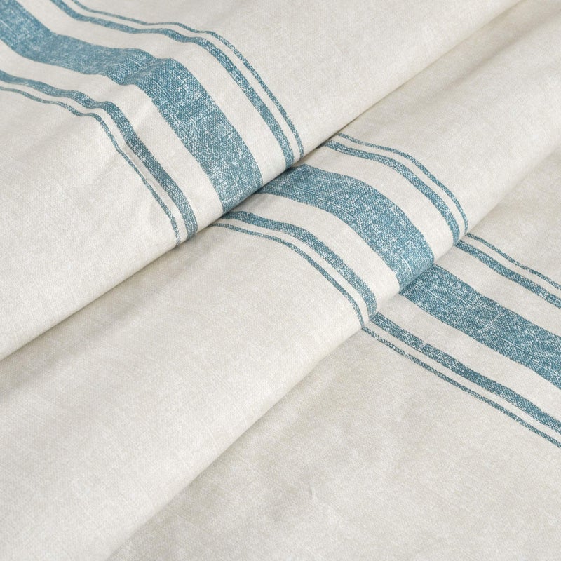 Lush Decor Farmhouse Stripe Reversible Throw, Single, 50" W x 60" L, Blue - Blue Throw Blanket For Bed - Soft Blanket - Couch Throw - Rustic Farmhouse Decor - Image 3