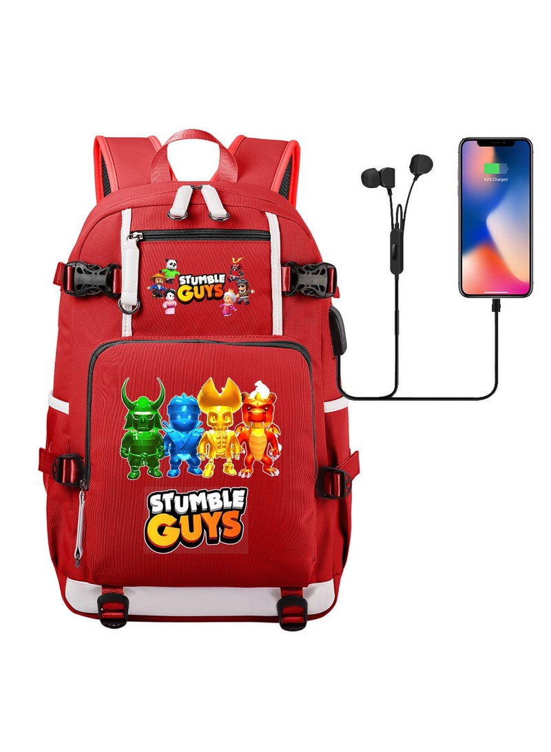 USB Print Youth Casual Travel Backpack