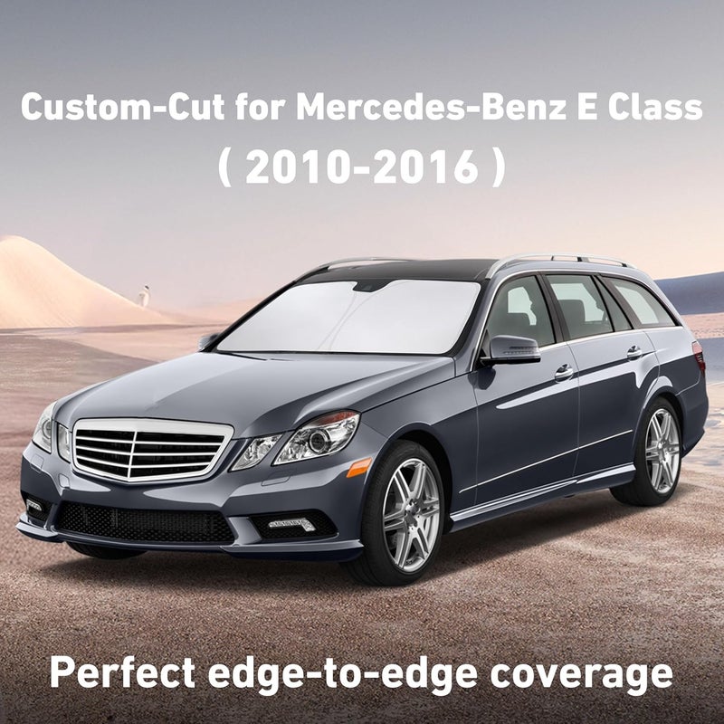 ظلة زجاج أمامي من EcoNour لسيارة Mercedes-Benz EClass 2010-2014 2015 2016، واقي شمس للزجاج الأمامي والنافذة، حاجب وحماية من الأشعة فوق البنفسجية والحرارة، إكسسوارات سيارة - Image 2