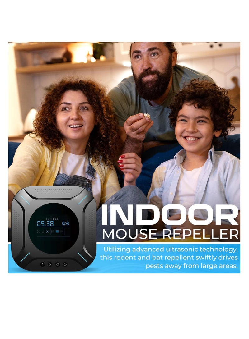 Ultrasonic Pest Repeller with 8 Wave Emitters, 3400 Sq Ft Coverage, Effectively Repels Mice, Squirrels, Roaches, Spiders, and Bats for Home and Garage - Image 2