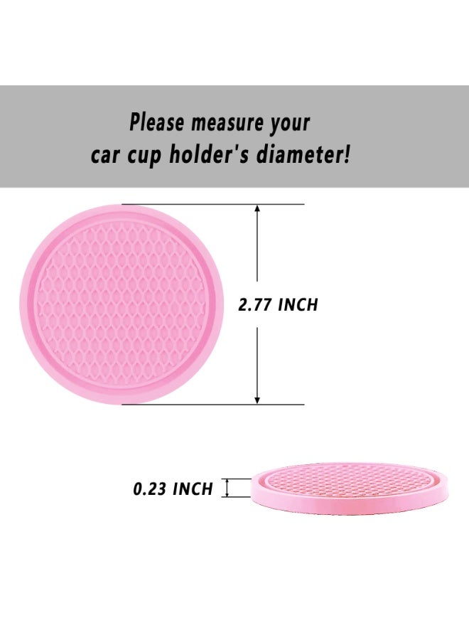4Pcs Pink Silicone Car Cup Coaster Universal Non Slip Cup Holder Mat Auto Interior Decor Accessories - Image 2