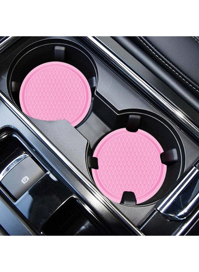 4Pcs Pink Silicone Car Cup Coaster Universal Non Slip Cup Holder Mat Auto Interior Decor Accessories - Image 4
