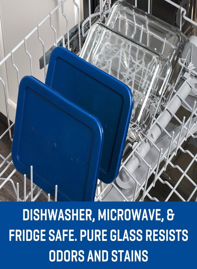 أنكور هوكينغ حاويات تخزين زجاجية من أنكور هوكينج سعة 11 كوبًا مع أغطية، طقم من حاويتين زجاجيتين لتخزين الطعام مع أغطية محكمة الإغلاق للتوت الأزرق - Image 5