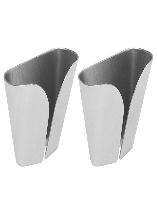 Beufee 2PCS Kitchens Towel Hooks, Adhesive Dish Towel Holder V Type Dish Towel Hanger Stainless Steel Towel Holder Wall Mounted Hanging Hook for Bathroom Over The Door Hook, Brushed Finish - Image 1