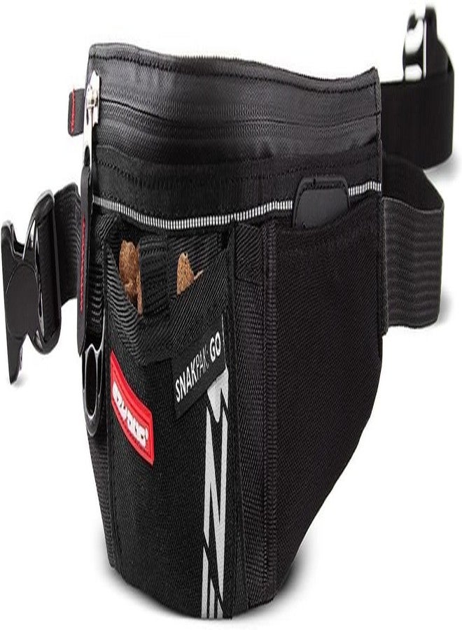 EzyDog SnakPak Go Wearable Dog Treat Bag - Easily Secures Around Waist and is Perfect for Running or Walking - Training Pouch Includes a Bag Storage/Dispenser for Clean-up (Black) - Image 1