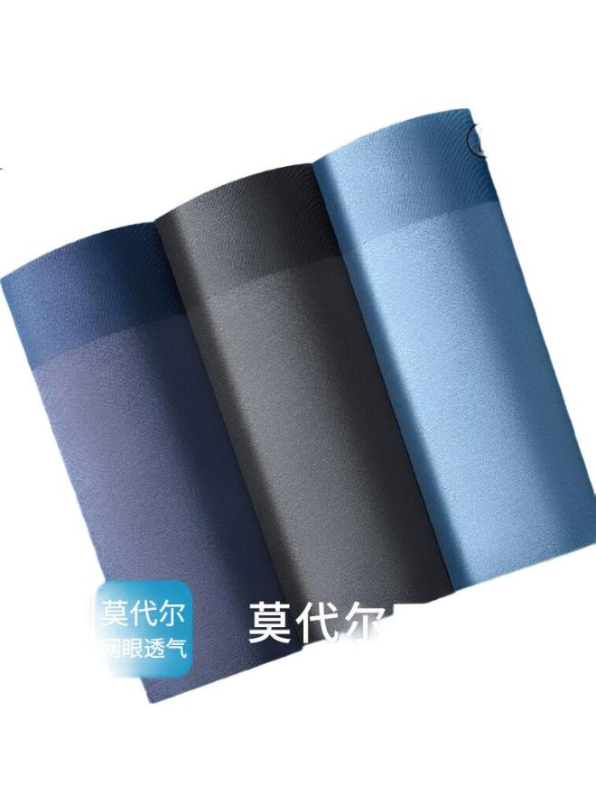 THREEGUN 【Lengchuan Series】Modal Men'S Underwear Summer Ice Silk Boxer Briefs Mesh Breathable Air-Conditioning Pants - Image 3