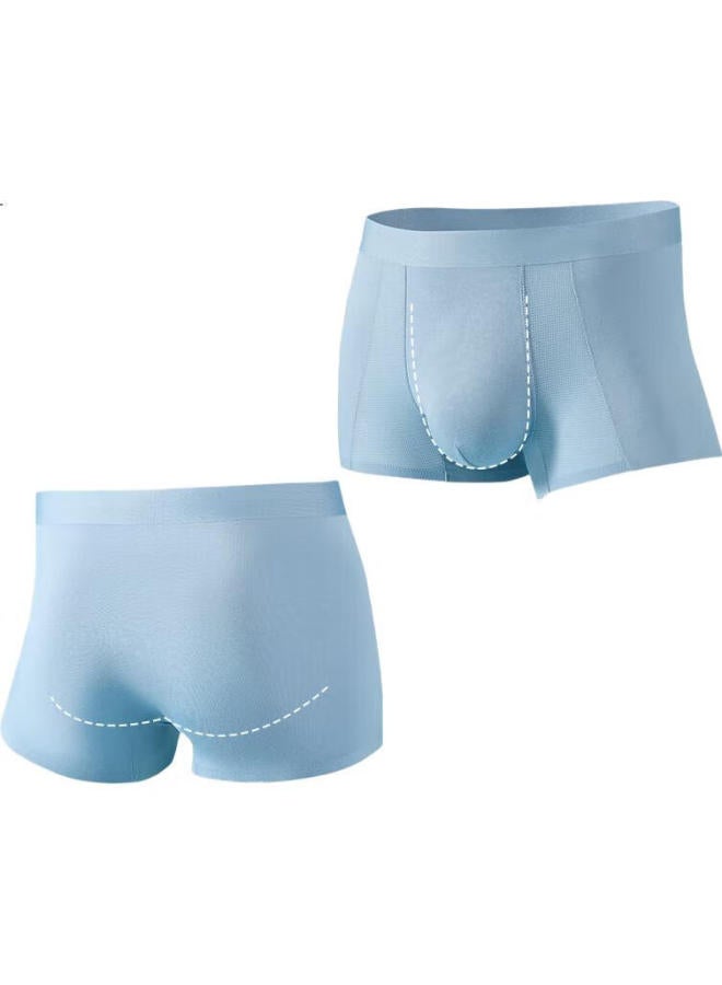 THREEGUN 【Lengchuan Series】Modal Men'S Underwear Summer Ice Silk Boxer Briefs Mesh Breathable Air-Conditioning Pants - Image 2