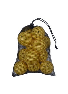 Generic Outdoor Pickleball Paddle 40 Holes 74mm Indoor And Outdoor 26 Holes Injection Moulding Ball Pickleballpaddle PE Material Yellow 12 Pack [Mesh Bag Packing] Note Hole 