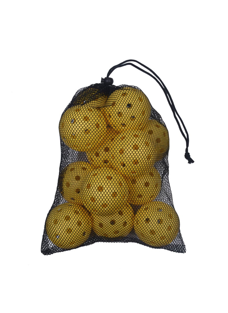 Generic Outdoor Pickleball Paddle 40 Holes 74mm Indoor And Outdoor 26 Holes Injection Moulding Ball Pickleballpaddle PE Material Yellow 12 Pack [Mesh Bag Packing] Note Hole 